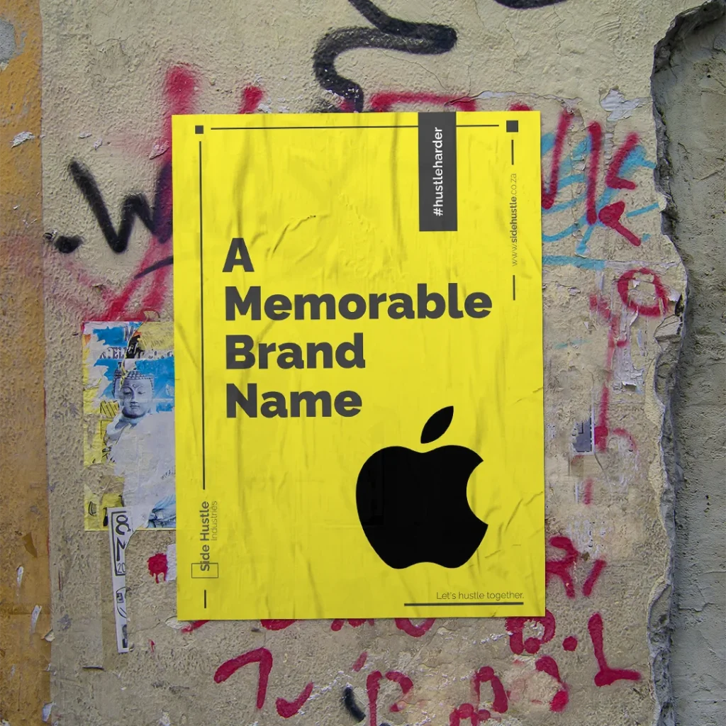 A Memorable Brand Name, Yellow Poster of Graffiti Wall